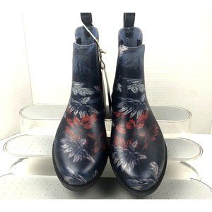 Joules Rockingham Navy Flower Rain Boots Waterproof Chelsea USA Size 7 New